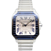 Cartier Santos De Cartier Silver Dial 39.8mm x 45.5mm Stainless Steel WSSA0047
