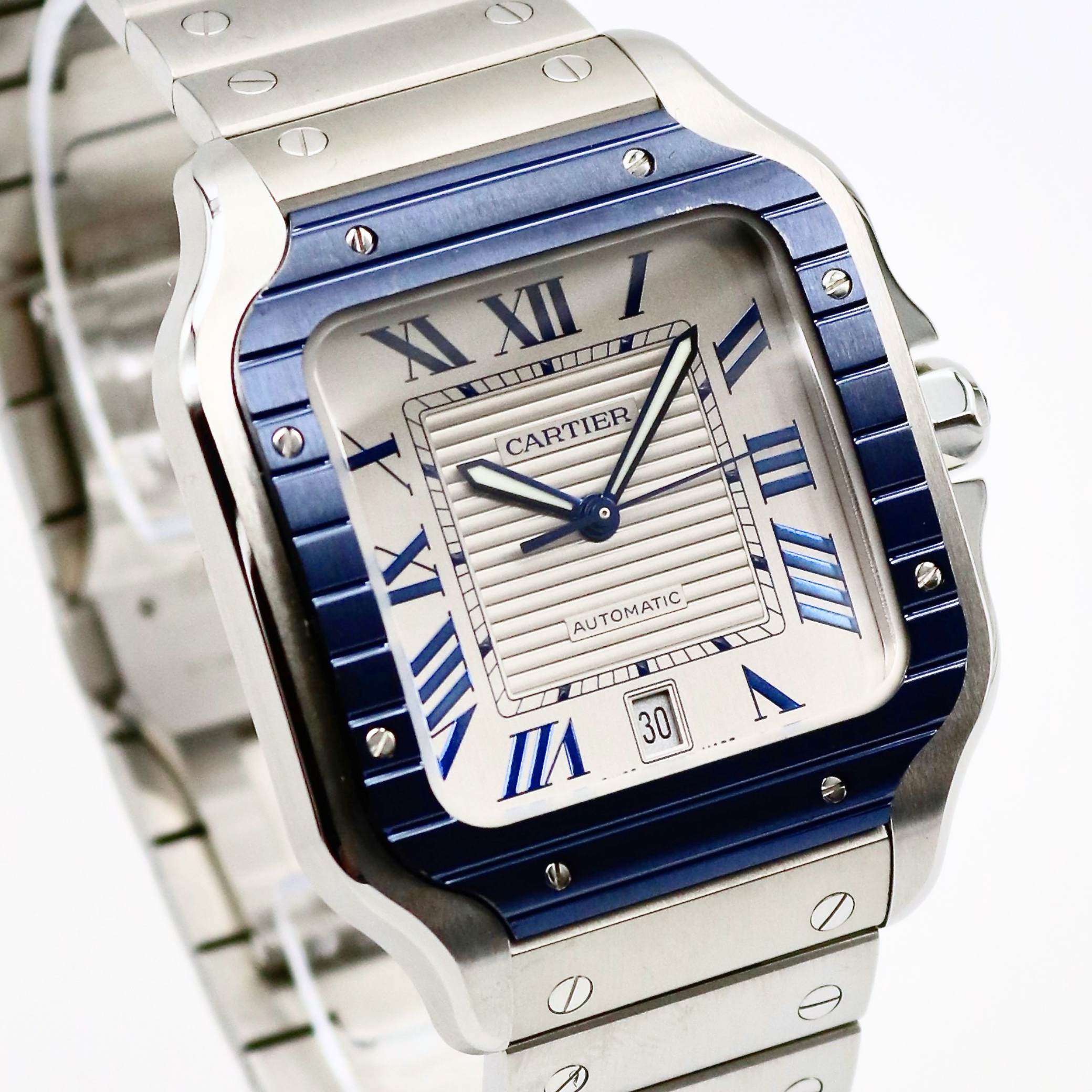 Cartier Santos De Cartier Silver Dial 39.8mm x 45.5mm Stainless Steel WSSA0047 - Image 3