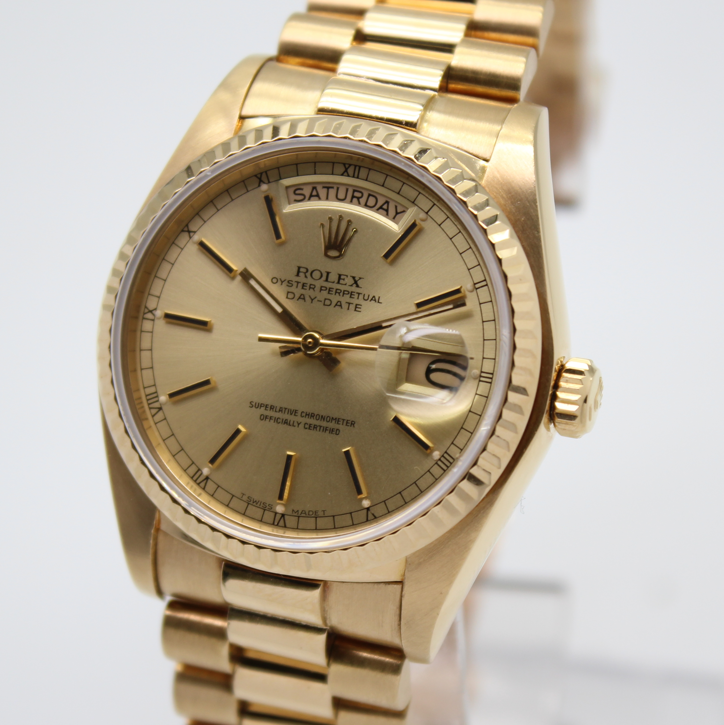 Rolex Day-Date 36mm Champagne Dial 18k Yellow Gold 18038 - Image 2