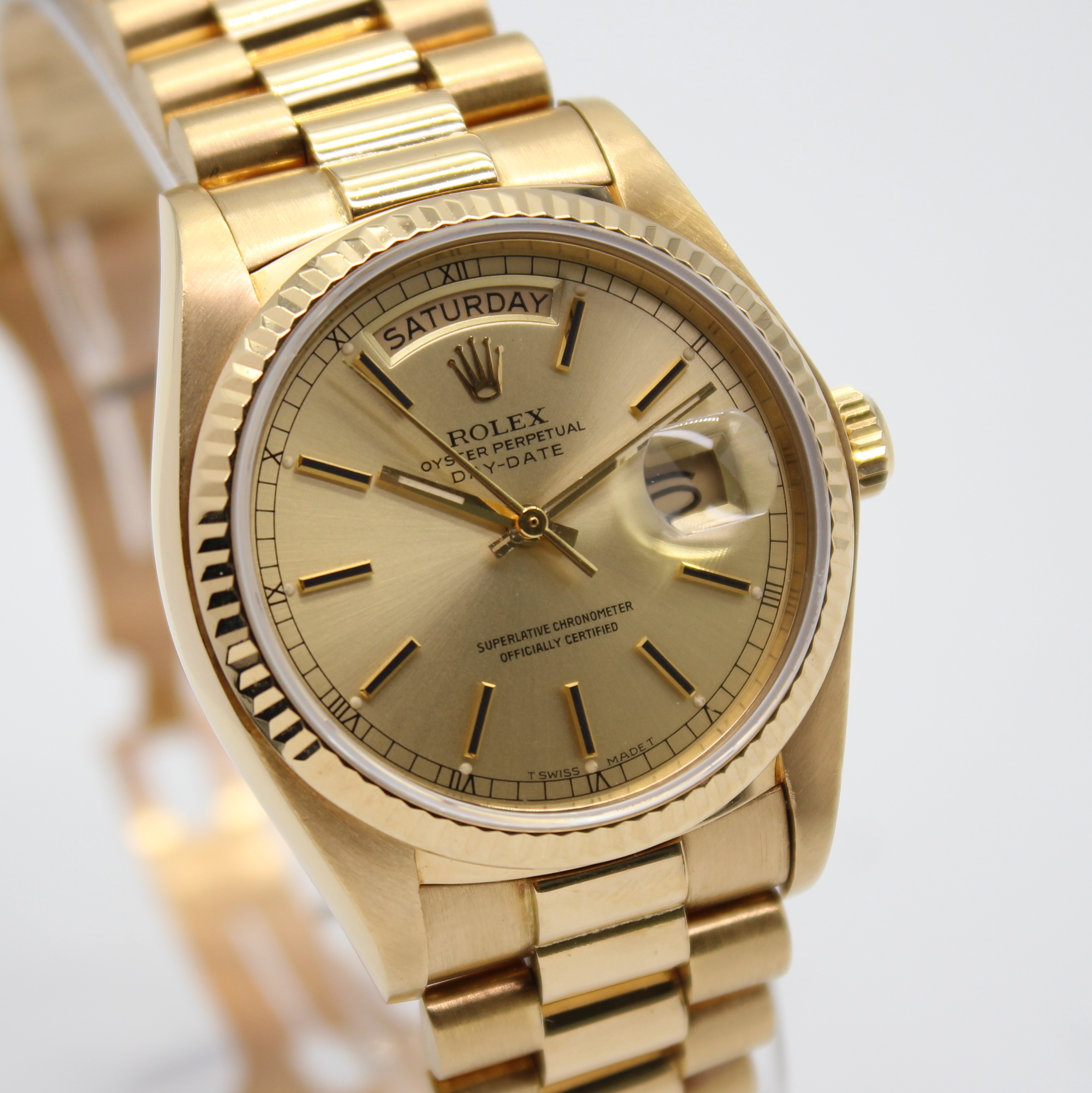 Rolex Day-Date 36mm Champagne Dial 18k Yellow Gold 18038 - Image 3