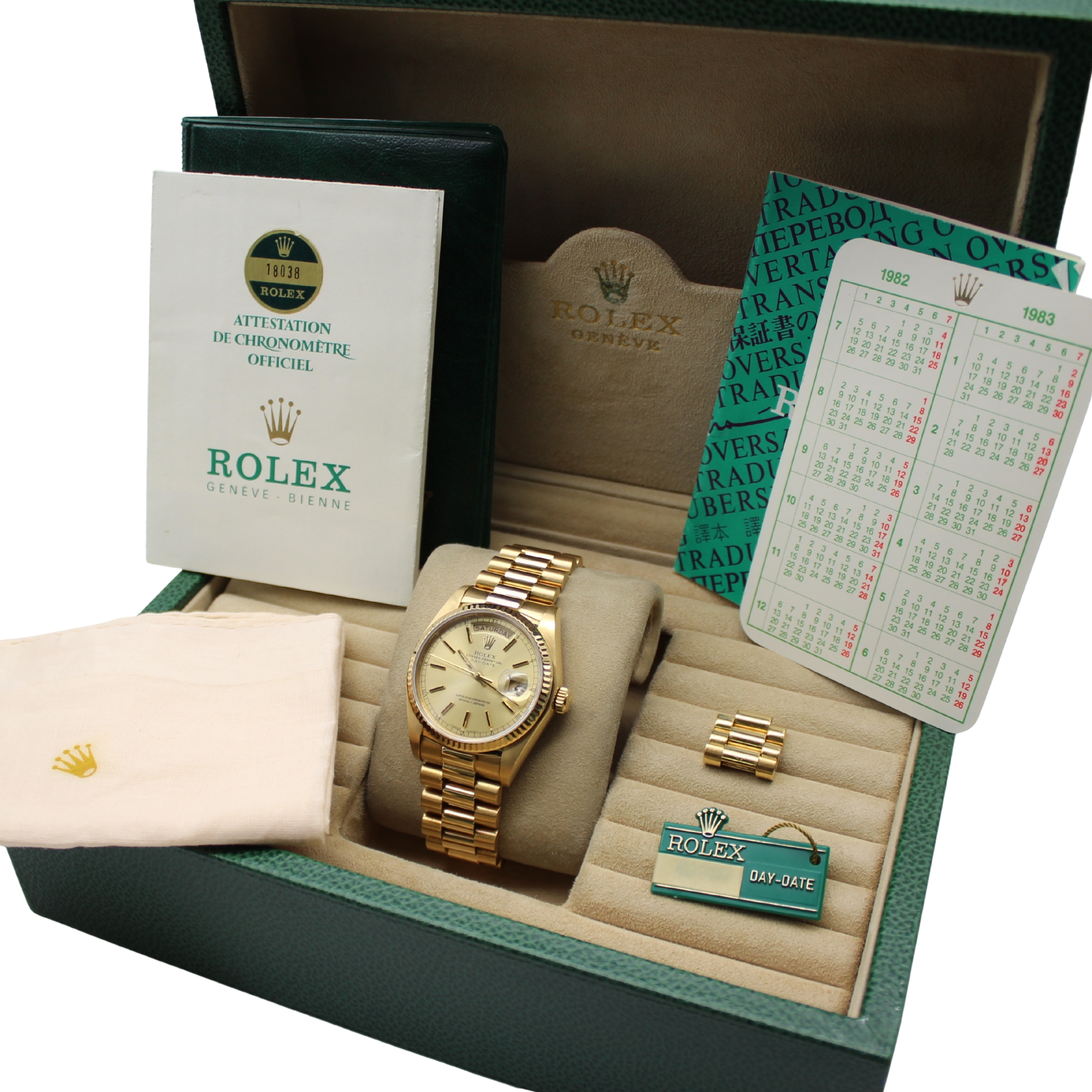 Rolex Day-Date 36mm Champagne Dial 18k Yellow Gold 18038 - Image 7
