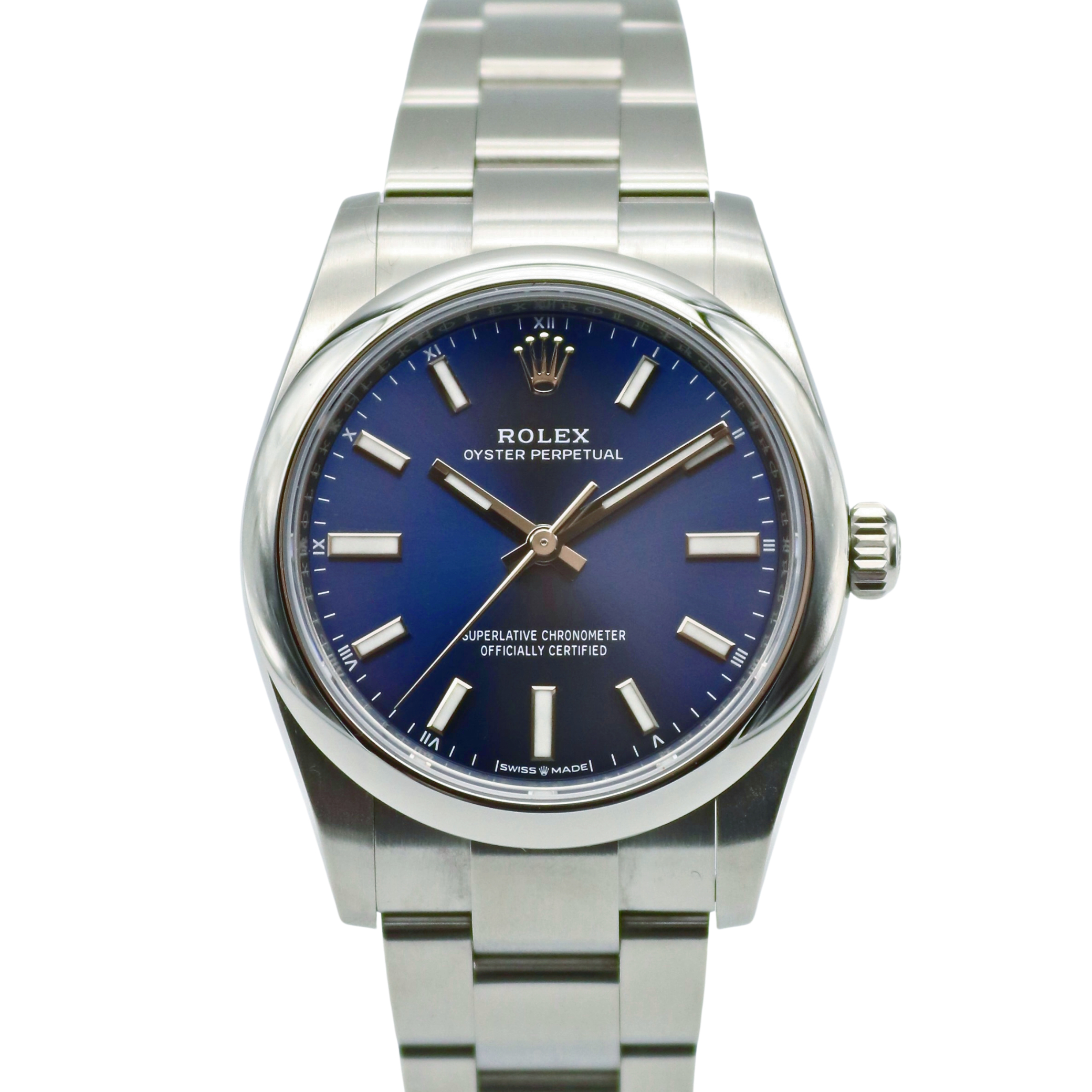 Rolex Oyster Perpetual 34mm Blue Dial Stainless Steel 124200
