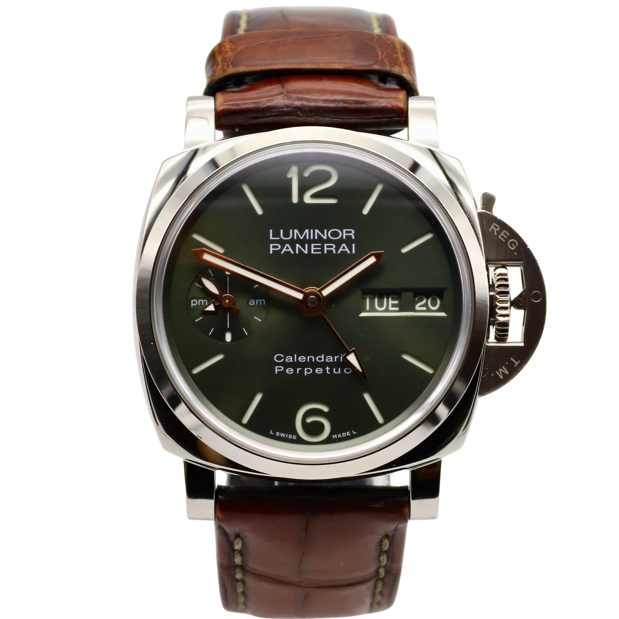 Panerai Luminor Perpetual Calendar GMT 44 mm Green Dial Platinumtech PAM00715