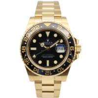 Rolex GMT-Master II 18k Yellow Gold Black Dial Ceramic Bezel 116718LN