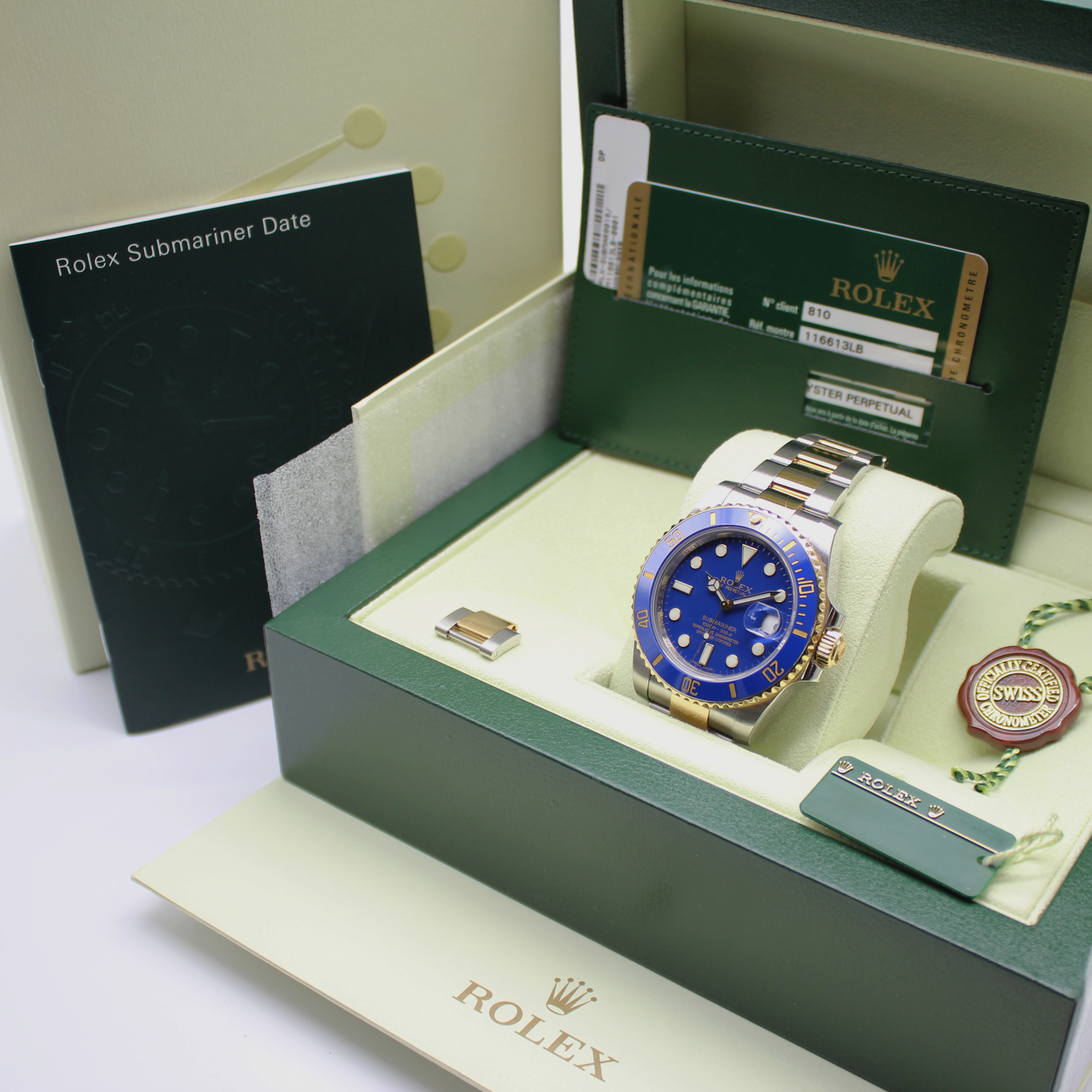 Rolex Submariner Date 40mm 'Flat Blue' Dial 18k Yellow Gold/Stainless Steel 11663LB - Image 7