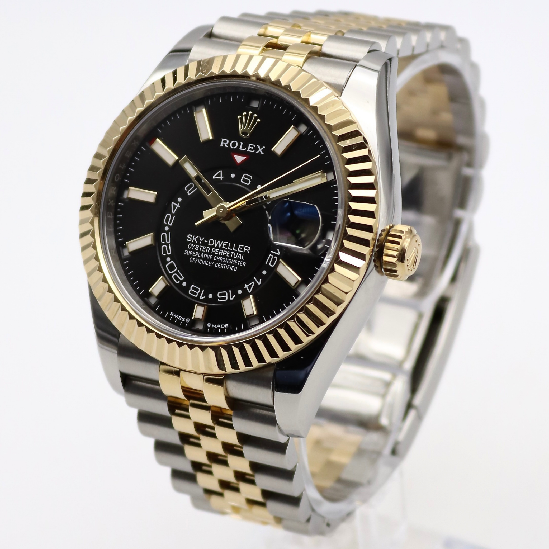 Rolex Sky-Dweller Black Dial 18k Yellow Gold/Stainless Steel Jubilee Bracelet 336933 - Image 2